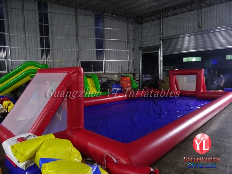 inflatable soap soccer field for training
