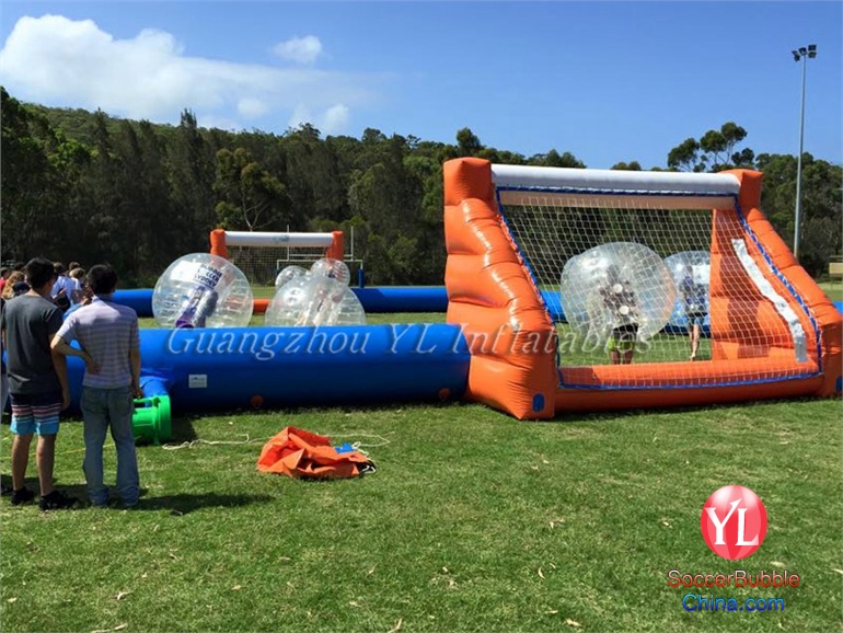 inflatable human football field for bubble soccer