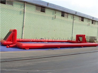 Quality Warranty Red inflatable soap football pitch for soccer bubble