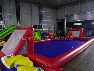 inflatable soap soccer field for training