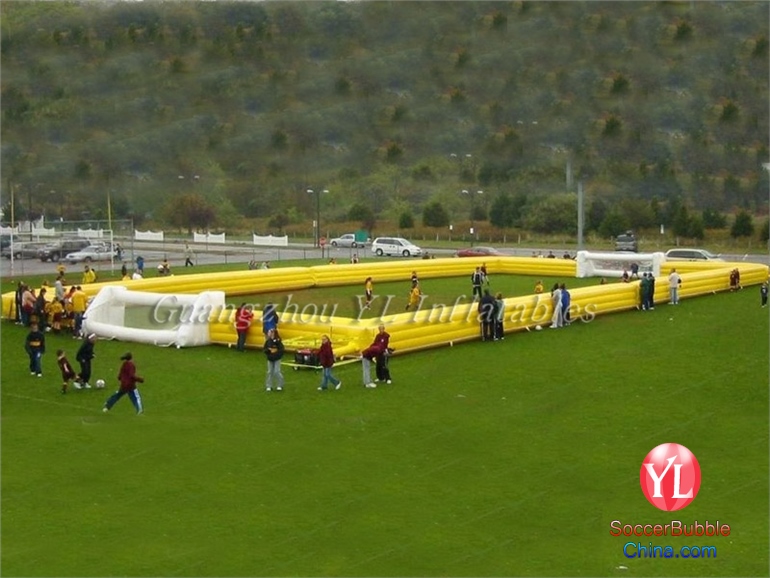 Customized giant inflatable football field playground bubble inflatable soccer field